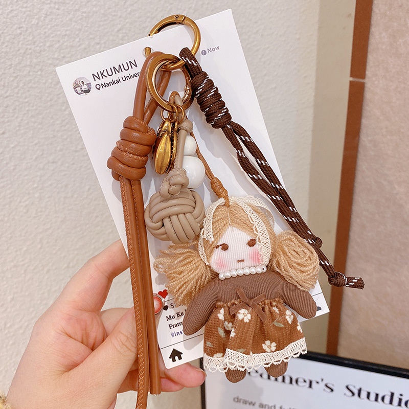 hd104505韩系布艺车钥匙扣挂件文艺复古可爱包包挂饰装饰