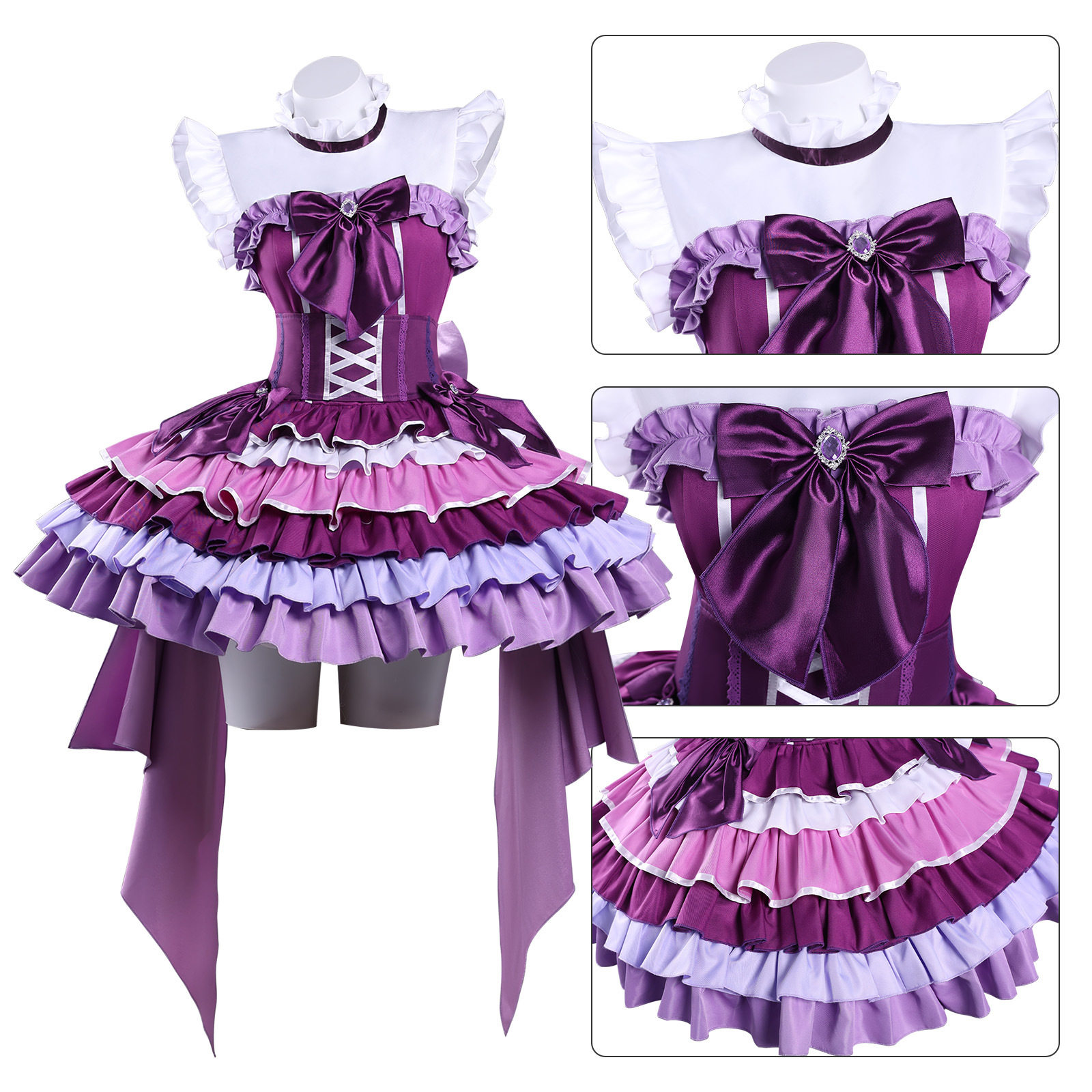 晓美焰cos服 魔法少女小圆打歌服【含假发】二次元动漫服跨境