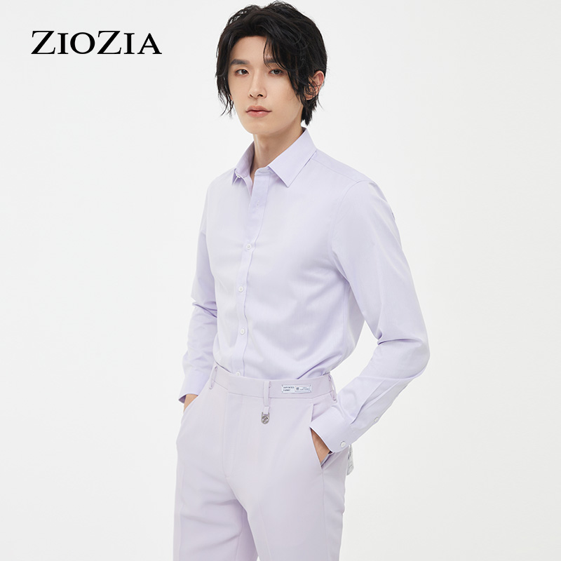 ZIOZIA长袖衬衫男春季韩系商务青年正装长袖衬衣ZWD21263Q