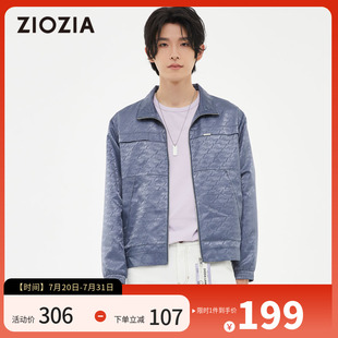 饰简约大气夹克ZJJ21261H 左胸口金属logo装 ZIOZIA春款 男装