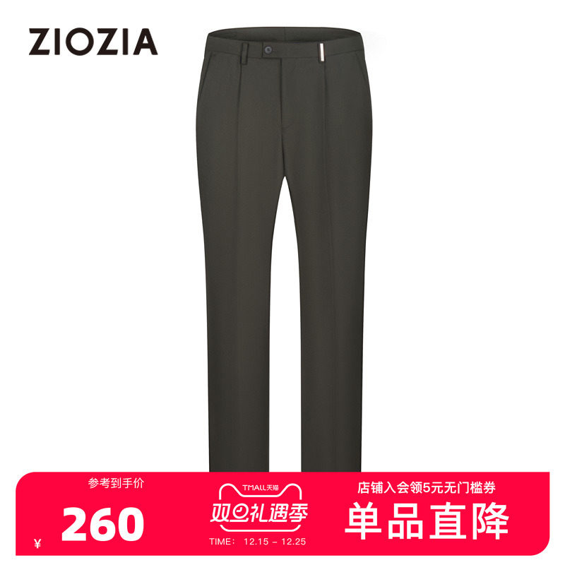 宽松版舒适羊毛混纺休闲西裤