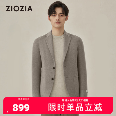 ziozia保暖毛呢休闲西服外套