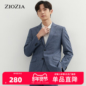 商务亚麻格子面料正装 ZIOZIA春季 男士 西服外套ZSB12304H