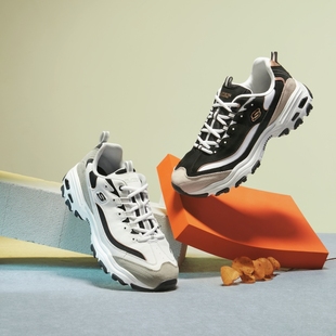 Skechers斯凯奇黑白金2024春季 666114 缓震EVA男子复古熊猫老爹鞋