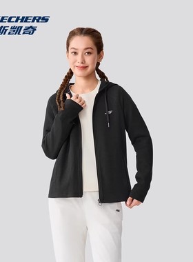 Skechers斯凯奇女士秋冬款轻盈保暖户外跑步连帽运动外套P425W239