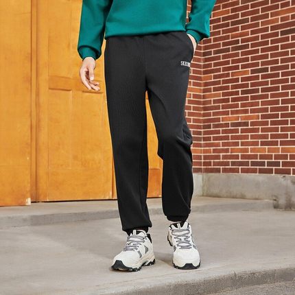 Skechers斯凯奇秋冬新款男子舒适针织休闲长裤运动束脚裤L324M071