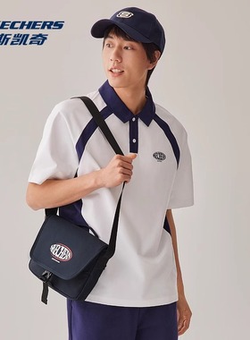 Skechers斯凯奇新品男女通用简约单肩斜挎包轻巧邮差包L125U059