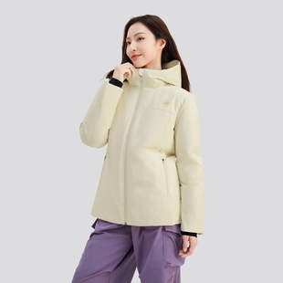 Skechers斯凯奇男女款 拉链连帽外套P424W060 梭织防泼水羽绒服冬季