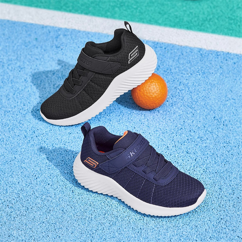 Skechers斯凯奇童鞋春夏款简约魔术贴透气网布休闲运动鞋403744L