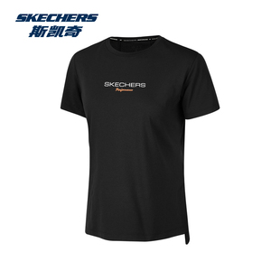 Skechers斯凯奇女士春夏针织短袖T恤衫速干圆领运动上衣P224W012