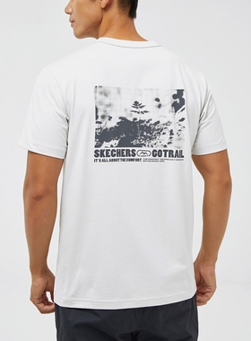 Skechers斯凯奇夏季男子针织圆领短袖舒适透气运动T恤衫L324M005