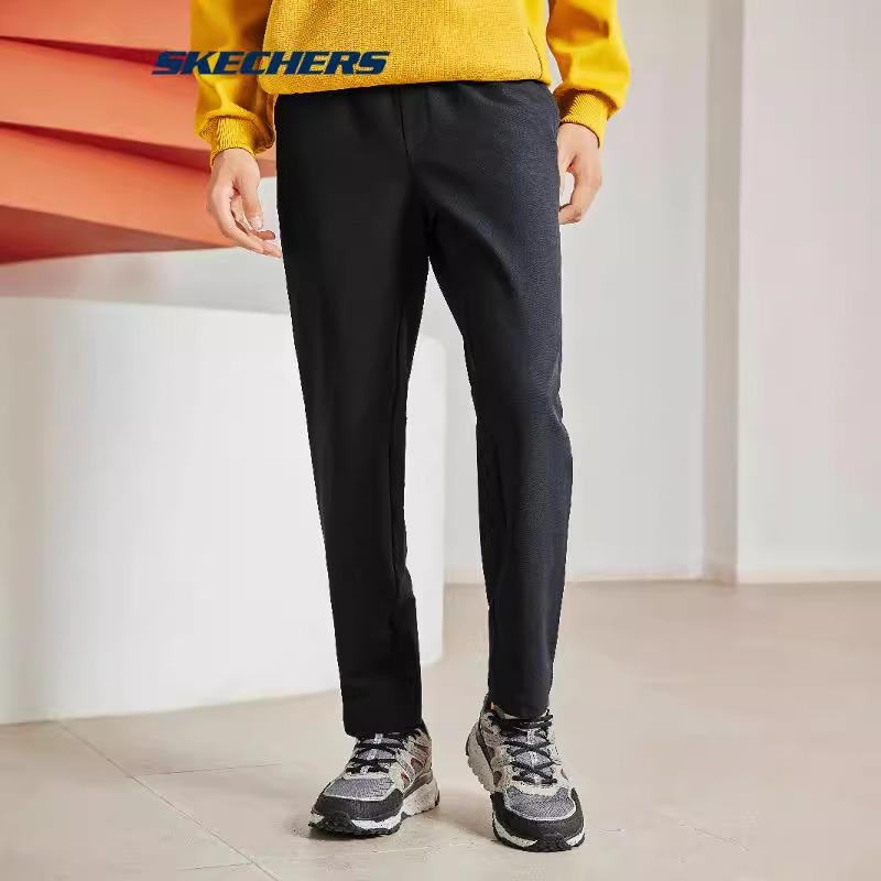 斯凯奇秋冬男女梭织抓绒运动长裤