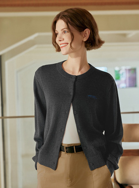 Skechers斯凯奇女士秋季款保暖针织开衫日常通勤休闲外套L325W036