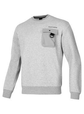 Skechers斯凯奇男士秋冬款套头圆领卫衣运动保暖针织衫P125M019