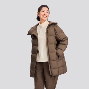 Skechers斯凯奇女子秋冬款 保暖防风羽绒服运动外套P425W094 中长款