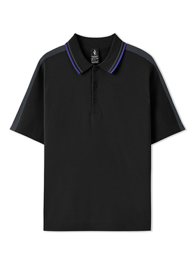 Skechers斯凯奇新款春季男子POLO领透气速干纯色短袖T恤L225M041