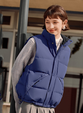 Skechers斯凯奇女士秋冬款运动羽绒马甲防风保暖无袖背心L325W035