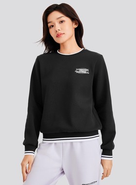 Skechers斯凯奇女子秋冬休闲圆领套头衫针织保暖运动卫衣P424W141