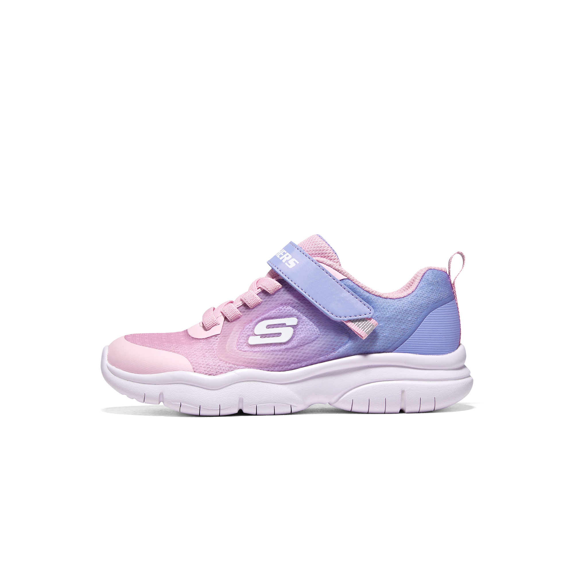 斯凯奇女童魔术贴透气网面跑步鞋