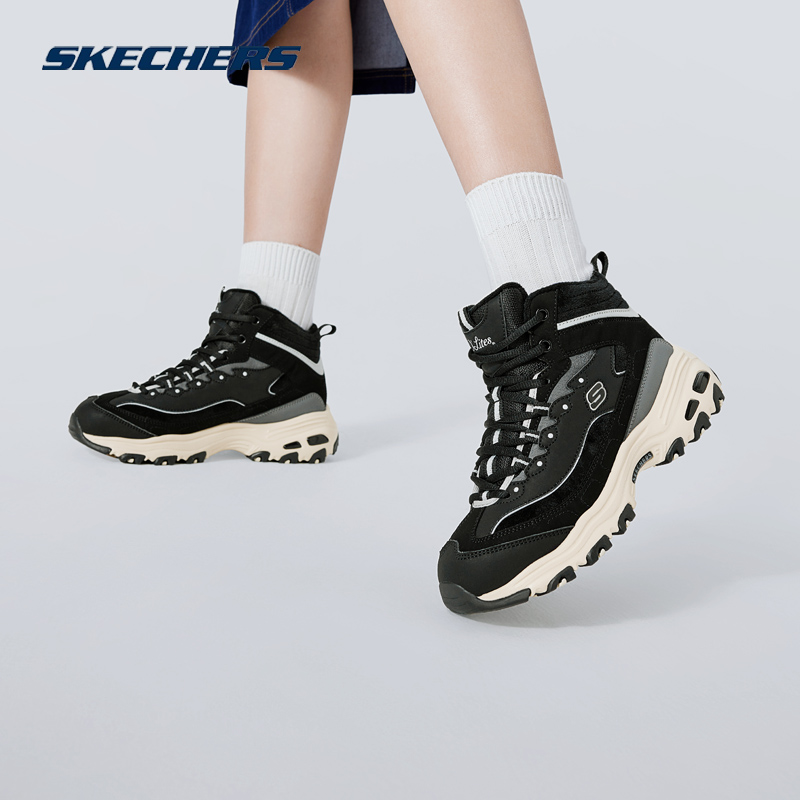 斯凯奇秋冬款高帮绑带老爹鞋