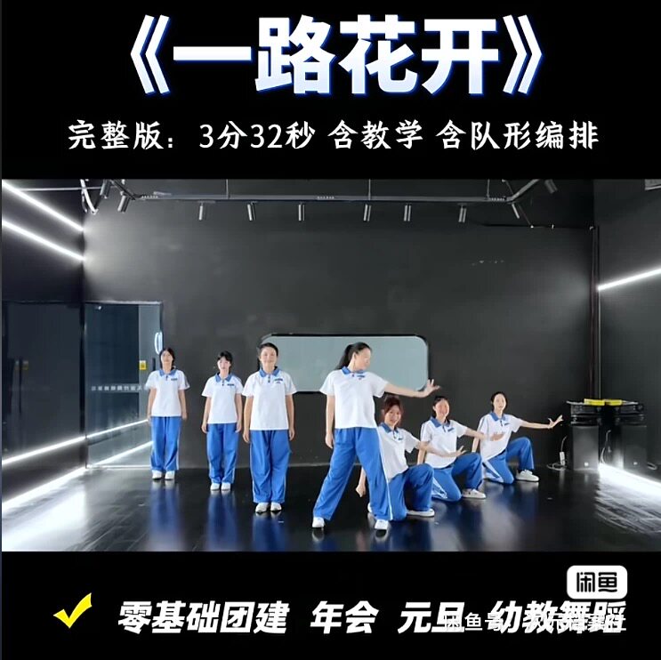 年会舞蹈《一路花开》舞蹈视频动作分解音乐背景(3分32秒)