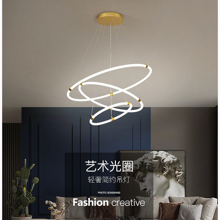 餐厅吊灯现代简约餐桌咖啡厅轻奢北欧极简创意led设计师吧台灯具