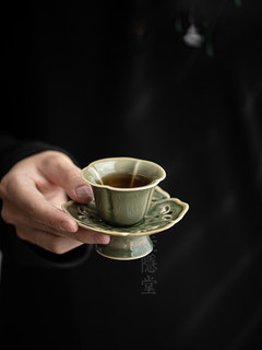 圭隐堂 中式复古陶瓷茶托杯垫越窑青瓷杯托茶垫家用功夫茶道零配