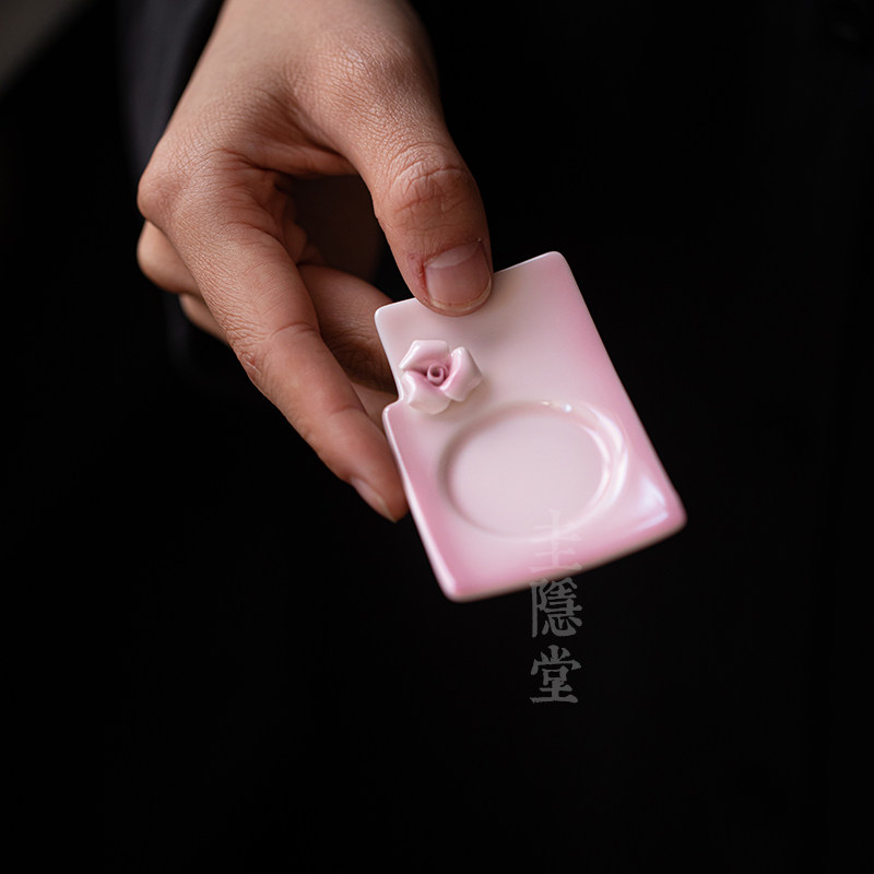 圭隐堂手工捏花粉色陶瓷杯垫家用茶杯隔热垫杯托茶垫功夫茶道零配,餐饮具,茶道/零配,淘宝优惠券,粉丝福利购,淘宝优惠卷