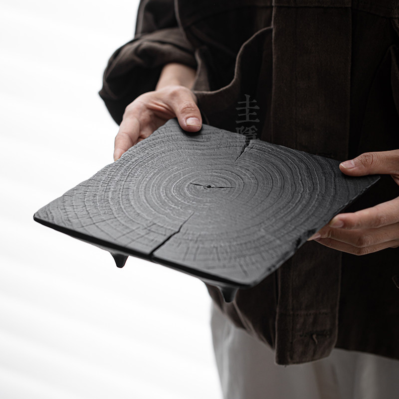 圭隐堂 日式侘寂风实木炭烧壶承茶盘覆古干泡台家用茶壶托盘茶台,餐饮具,茶盘,淘宝优惠券,粉丝福利购,淘宝优惠卷