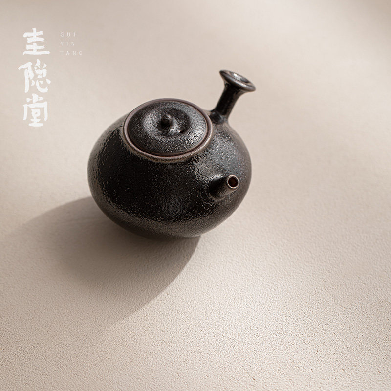 圭隐堂志野烧日式粗陶侧把茶壶轻奢高档家用复古功夫茶泡茶壶单壶
