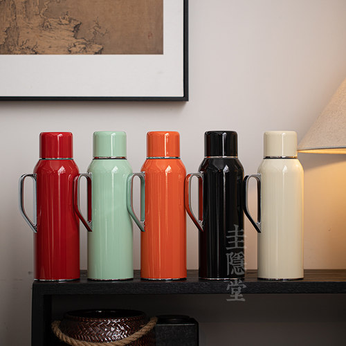 圭隐堂316不锈钢焖茶壶保温壶机械温显焖泡壶便携热水暖壶传家壶