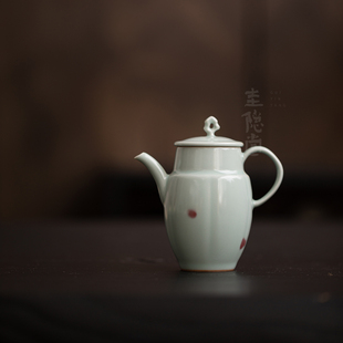 圭隐堂汝窑不开片天青陶瓷茶壶钧瓷复古家用一人饮单壶手抓泡茶壶