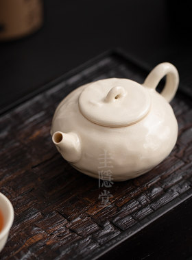 圭隐堂苏打釉开片可养陶瓷手执茶壶家用复古泡茶壶单壶防烫手抓壶