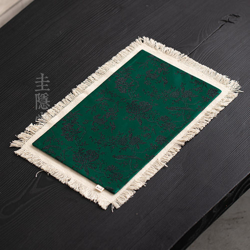 圭隐堂手作织锦棉麻流苏茶席中式国潮风禅意茶桌布垫隔热垫茶桌旗