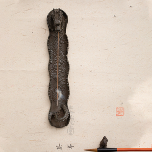 圭隐堂手工古锡腾龙沉香檀香线香插香炉禅意复古香薰炉香器摆件