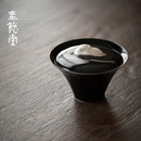 家用茶碗不烫手泡茶碗手抓碗 圭隐堂手工鎏银观山陶瓷二才盖碗中式