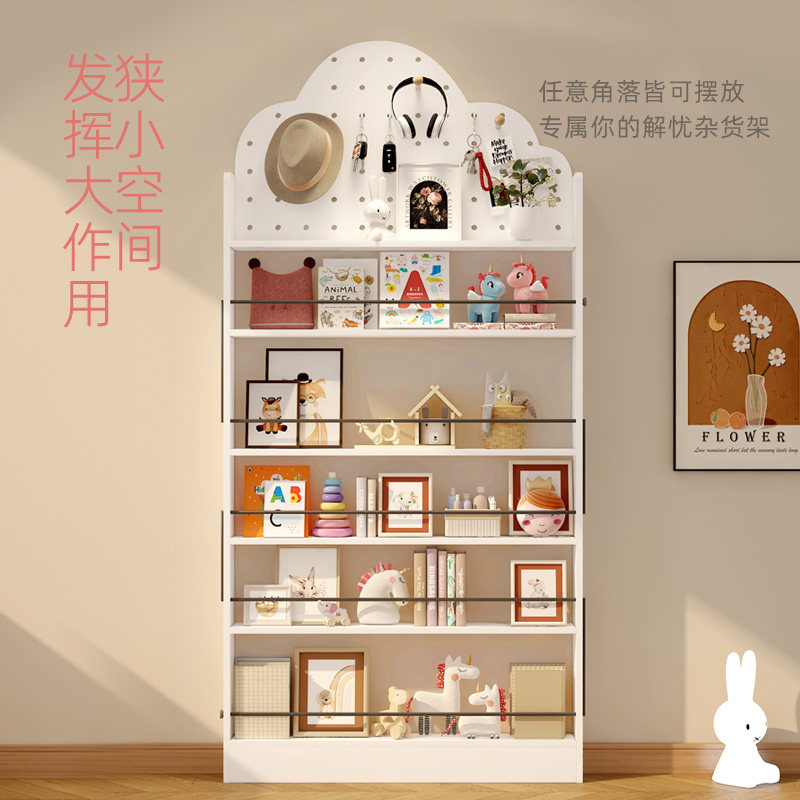 门后置物架书架收纳柜多层架墙上家用超薄绘本架实木儿童落地书架