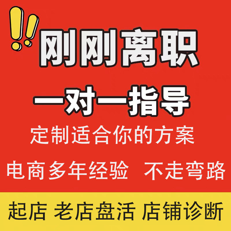 淘宝天猫拼多多京东店铺陪跑1对1教学创业运营付费推广直通车优化