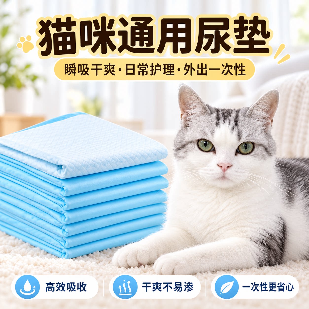 尿垫猫用猫咪尿片狗宠物通用幼猫隔尿垫猫咪生产尿垫片狗狗尿不湿