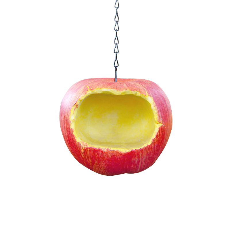咬了一口苹果！户外庭院露台创意树上挂件装饰吊饰红色苹果喂鸟器