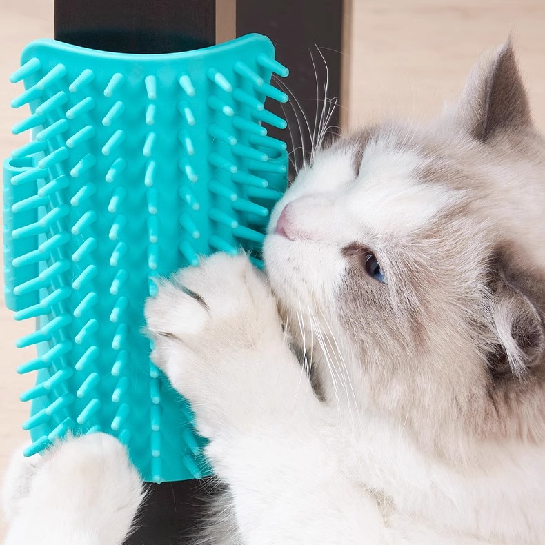 猫玩具蹭痒器硅胶宠物桌腿绑带可调节梳贴墙角板抓痒小猫蹭毛神器