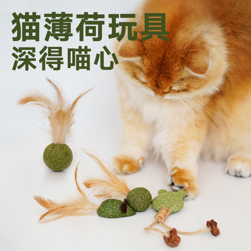 猫薄荷球羽毛磨牙洁齿化毛球