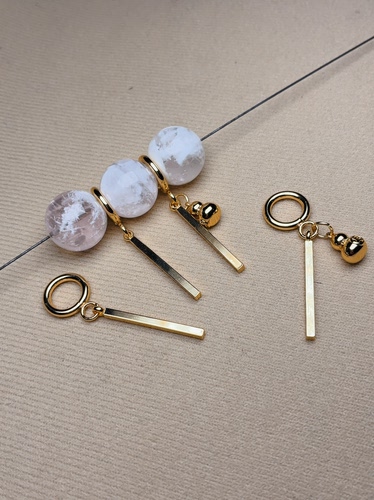 【316钛钢精雕】真空镀18K金色葫芦流苏提留搭配水晶手工材料diy