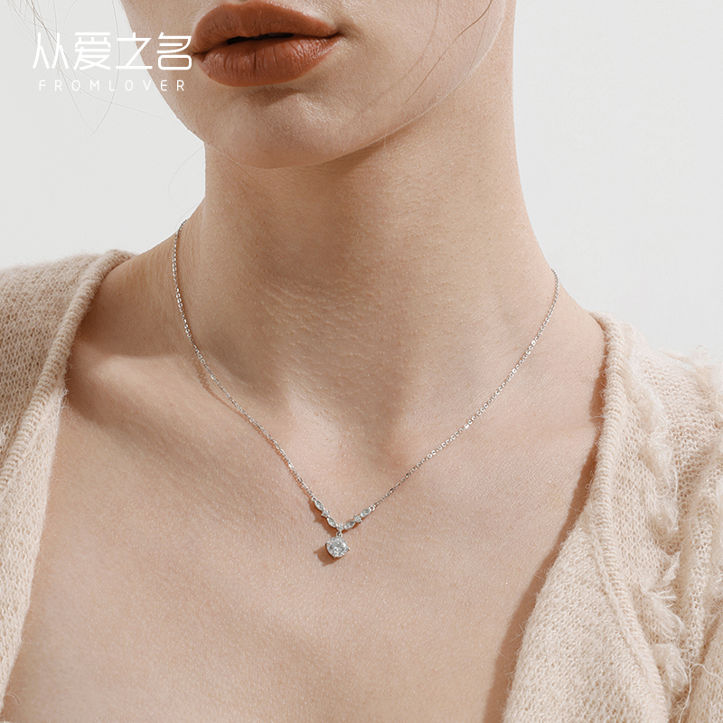 从爱之名美人泪项链女2025新款小众设计感饰品s925百搭纯银锁骨链
