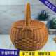 M43大号野篮餐带盖拜拜篮收纳手提篮子加固耐用采摘草莓篮编织