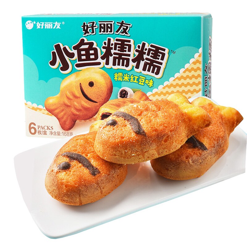 鱼形状面包好u丽友派小鱼诺诺糯糯打糕鱼周岁宴糕点儿童生日会零
