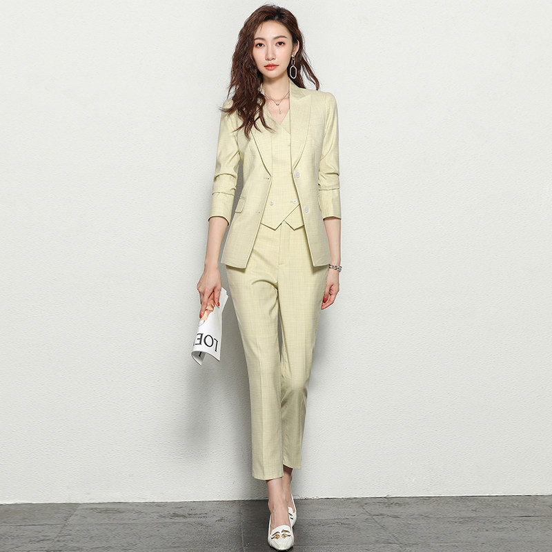 柒雁职业套装女2024春夏款时尚气质马甲小西装外套女正装工作服