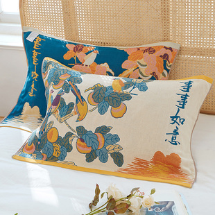 防滑枕巾一对纯棉全棉纱布绑带枕头巾成人情侣盖巾夏季 吸汗防头油