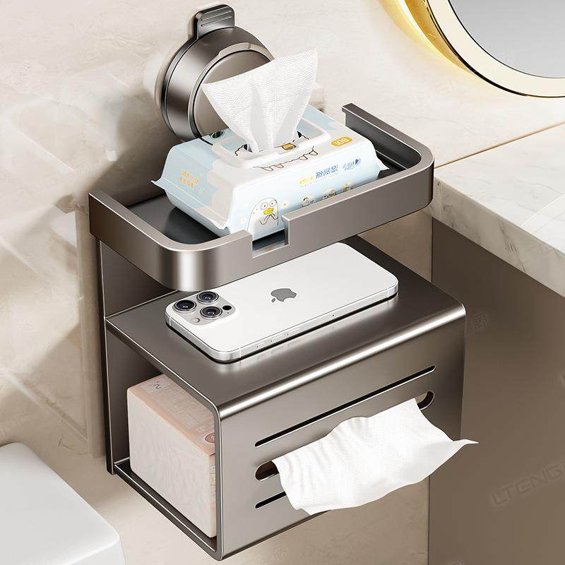 家用卫生间吸盘卫生纸置物架浴室厕所纸巾盒免打孔壁挂厕纸收纳盒,收纳整理,纸巾架,淘宝优惠券,粉丝福利购,淘宝优惠卷