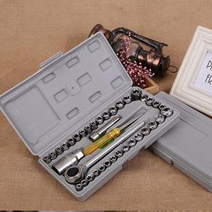 40件套工具套装 套筒组合扳手维修应急工具 组合 汽车车载工具箱